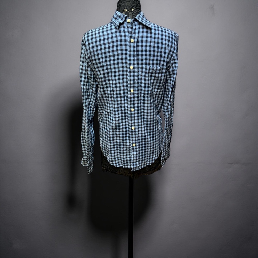 Merona Blue and Black Casual Button Down Shirt
